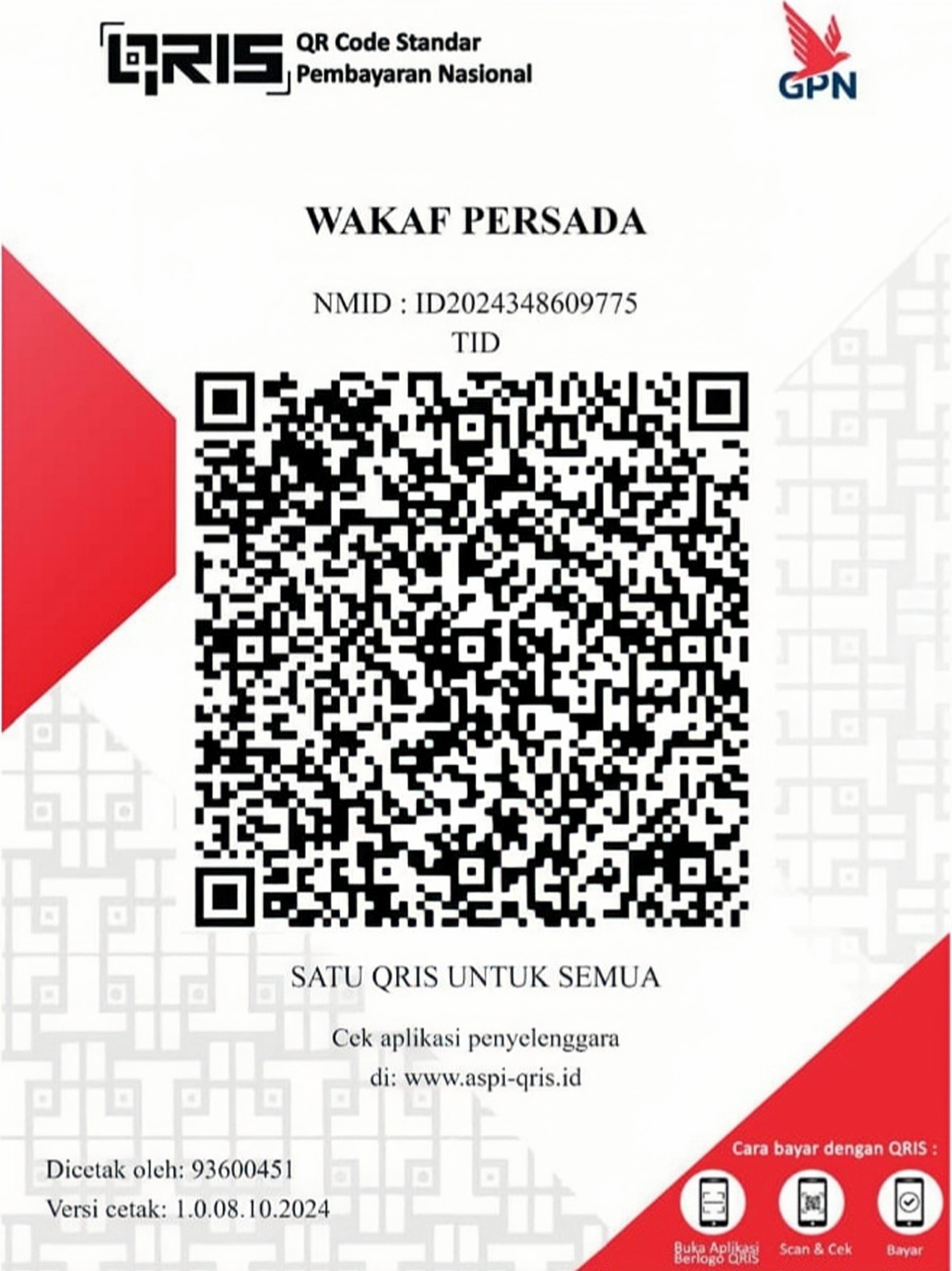 QRIS Nazhir Wakaf Persada
